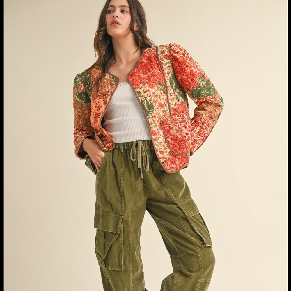 Fall Inspiration Patchwork Quilted Jacket NWT - image 5